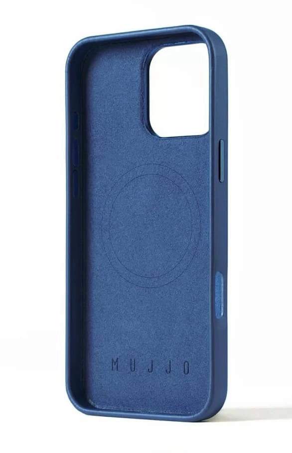 Накладка Mujjo Leather Case With MagSafe Compatible для iPhone 16 Pro Max, Blue (MUJJOCL055BL). Фото 2