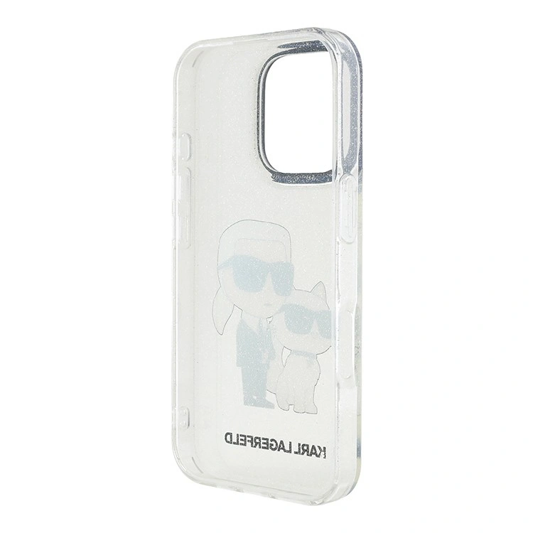 Накладка Lagerfeld для iPhone 16 Pro Max PC/TPU NFT Karl & Choupette Hard Glitter, Transparent (KLHCP16XHNKCTGT). Фото 3