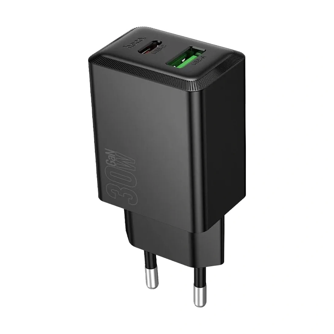 Сетевое зарядное устройство Hoco N71 Nuevo PD30W+QC3.0 dual port fast charger, Black. Фото 1