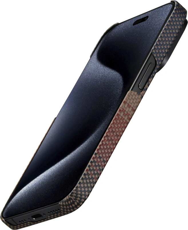 Накладка противоударная Pitaka Fusion Weaving MagEZ 5 для iPhone 15 Pro Max, Sunset (KI1501SUM). Фото 4