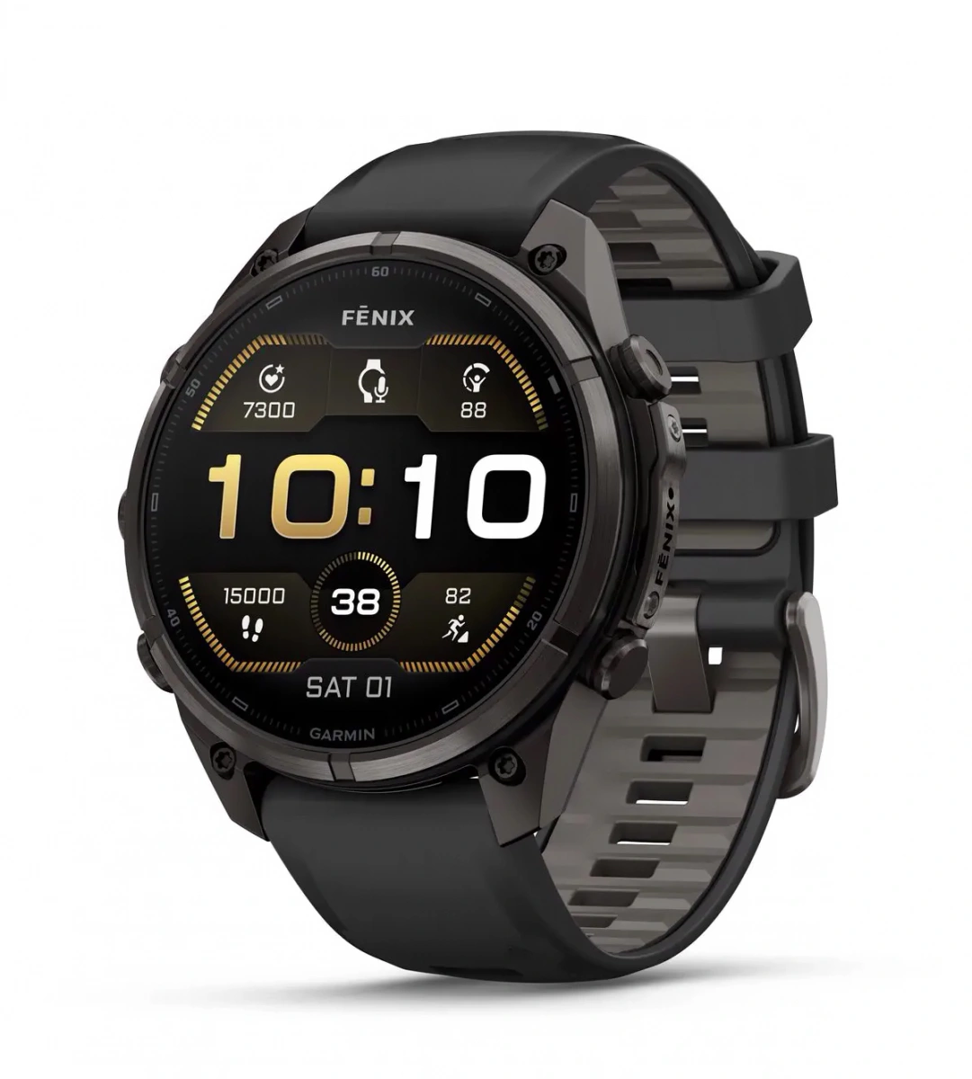 Умные часы Garmin Fenix 9 Pro 47MM, АMOLED, LTE, Carbon gray DLC titanium with black/pebble gray silicone band. Фото 1