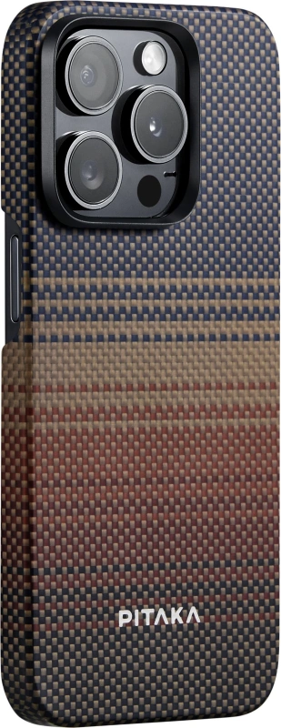 Накладка противоударная Pitaka Fusion Weaving MagEZ 5 для iPhone 15 Pro Max, Sunset (KI1501SUM). Фото 2