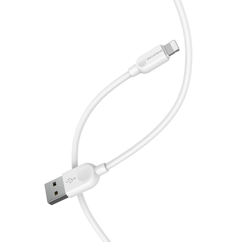 Кабель Borofone BX14 LinkJet USB to Lightning 2m, White. Фото 2