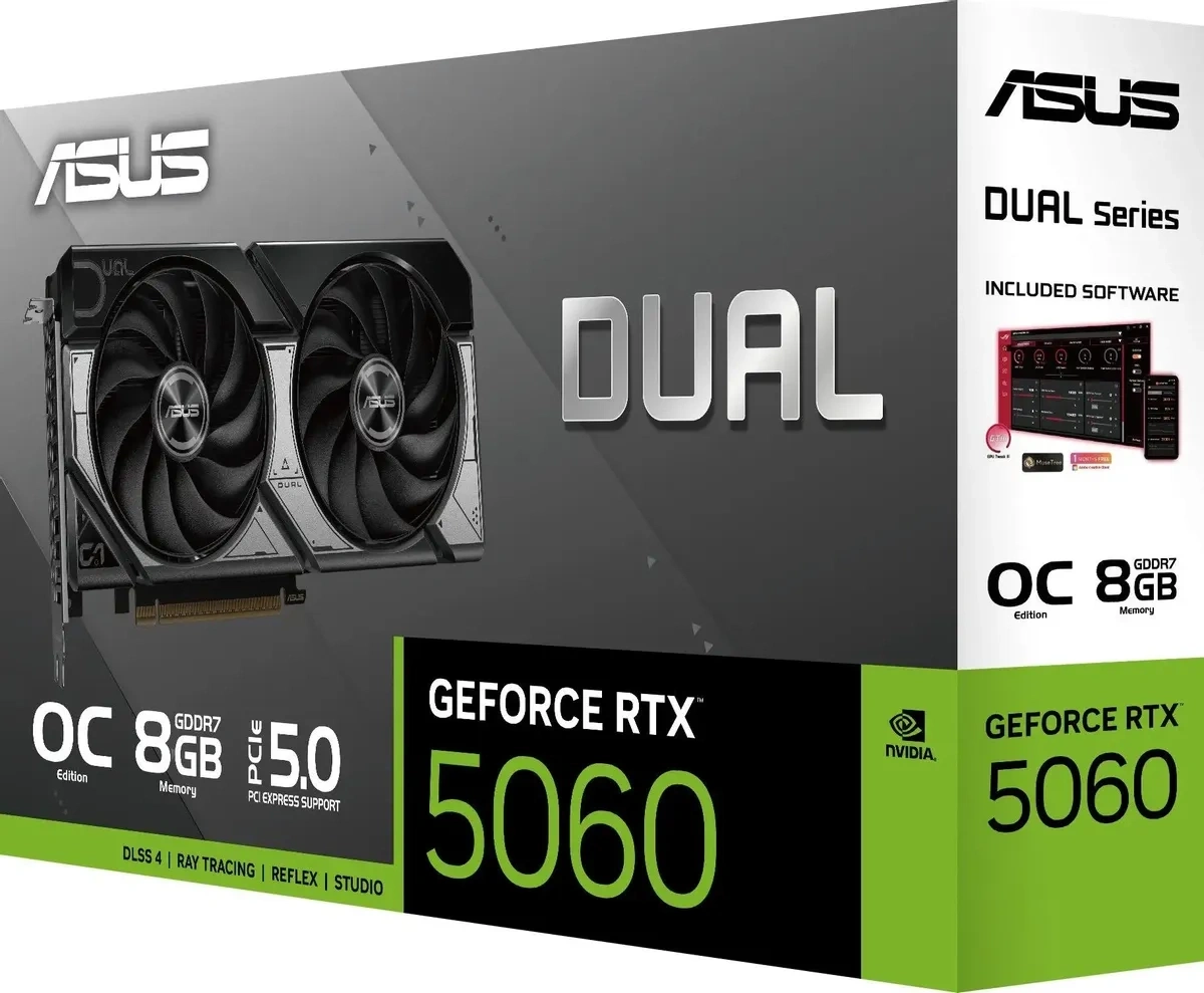 Видеокарта ASUS GeForce RTX 5060 Dual 8GB GDDR7 128 bit PCIe 5.0. Фото 6