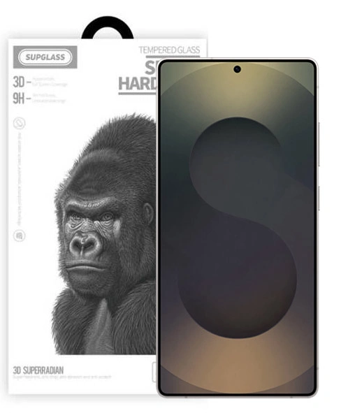 Защитное стекло SupGlass для Samsung S25 Ultra Tempered Glass Super Hardness 3D XC-11, Чёрное. Фото 1