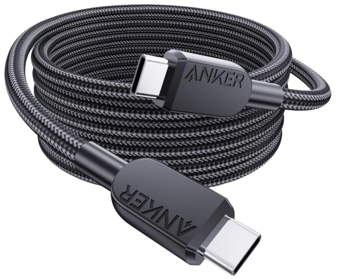 Кабель Anker USB-C to USB-C 240W 1.8м, Чёрный (A81C6611)
