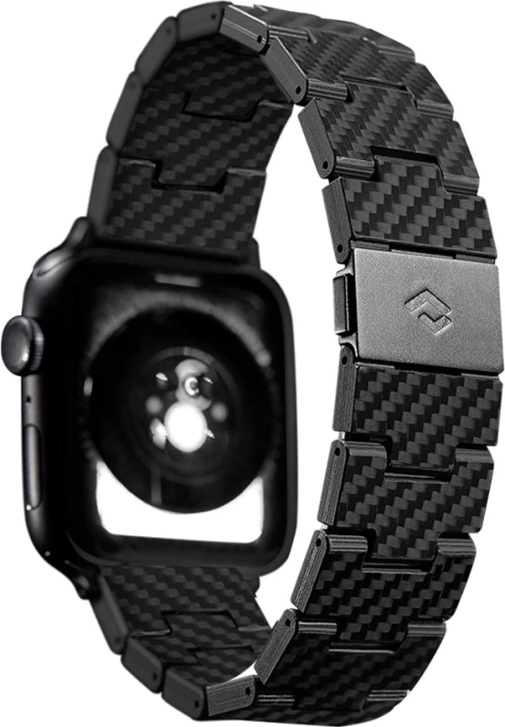 Браслет карбоновый Pitaka Retro для Apple Watch 44/45/49мм, Чёрный (AWB1004)