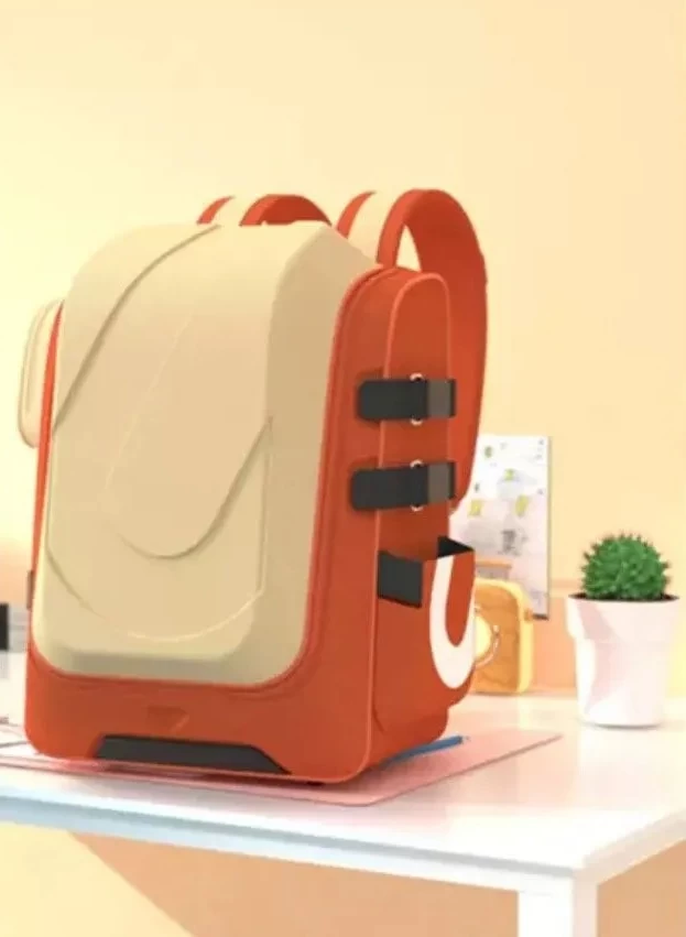 Рюкзак школьный UBOT Outdoor Wind Antibacterial Spine Protection Schoolbag 22L (330x263x400), Оранжевый/бежевый (UBOT-006)