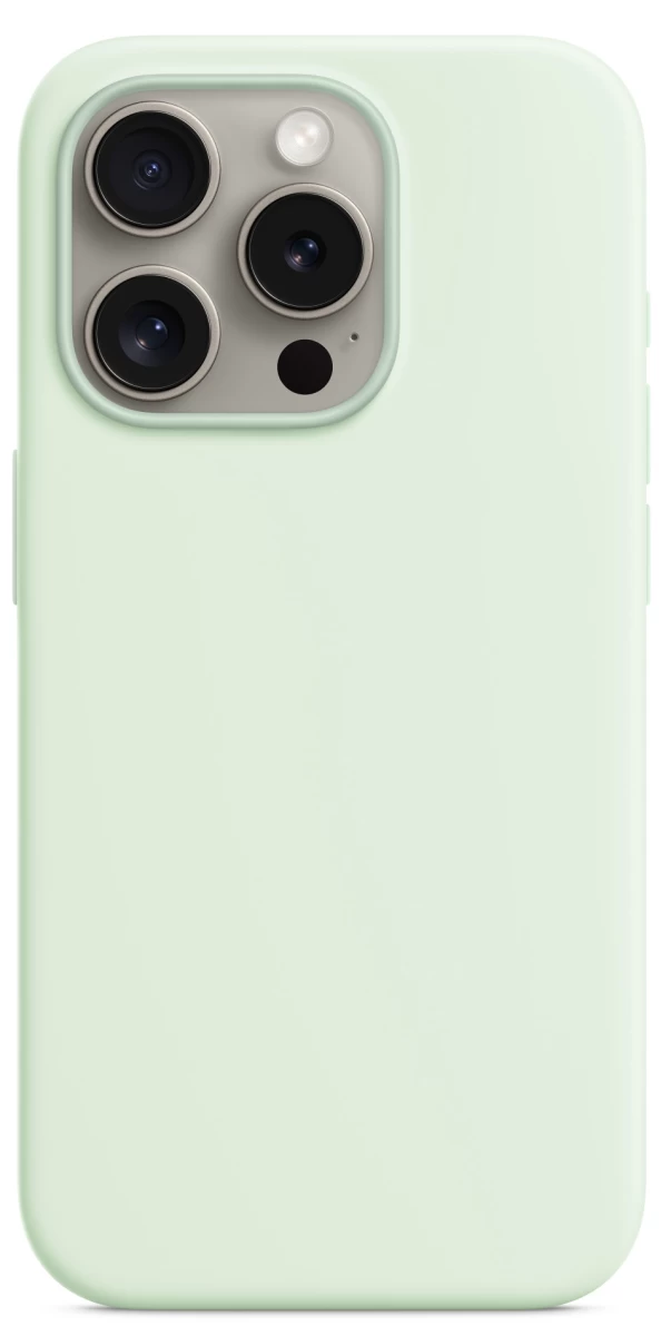 Накладка Silicone Case With MagSafe для iPhone 15 Pro Max, Soft Mint