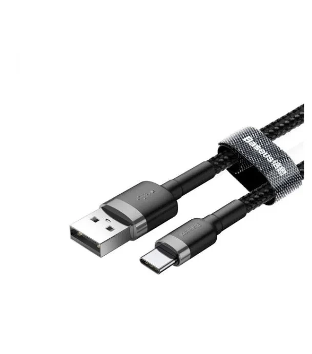 Кабель Baseus Cafule Cable USB - Type-C 2м 2A, Серо-чёрный (CATKLF-CG1)