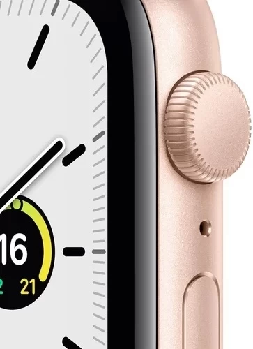 Apple Watch SE (2021), 44 мм, золотистый алюминий, спортивный ремешок цвета "сияющая звезда" (MKQ53)