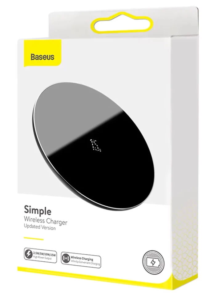 Беспроводное зарядное устройство Baseus Simple Wireless Charger 15W (Updated Version) for Type-C, Чёрное (WXJK-B01)