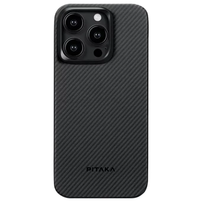 Накладка Pitaka MagEZ Case 4 для iPhone 15 Pro Max, Чёрно-серая, Арамид (KI1501PM)