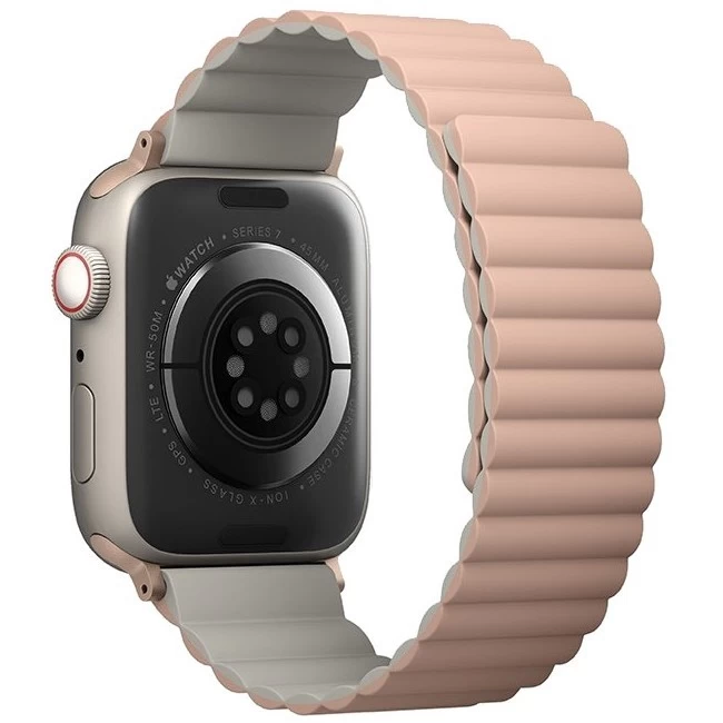 Ремешок Uniq Revix reversible Magnetic для Apple Watch 38/40/41мм, Розовый, бежевый(41MM-REVPNKBEG)