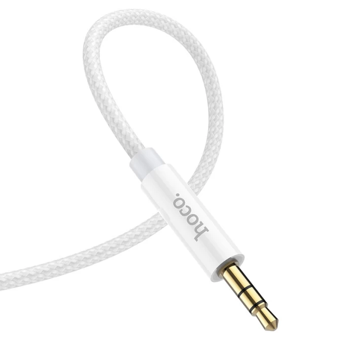 Кабель AUX Hoco 3.5 мм Audio cable 3.5мм UPA19 1м, Серебристый