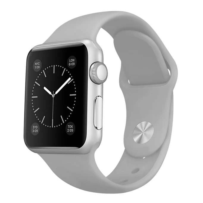 Ремешок силиконовый для Apple Watch 42мм, Серый