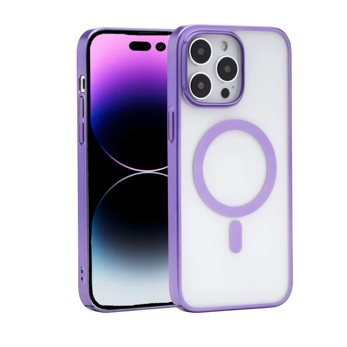 Накладка Clear Case with MagSafe для iPhone 14 Pro, Фиолетовая