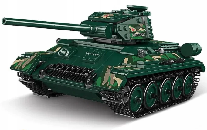 Конструктор Mould King Military 20015. Tank T-34 RC, 800 деталей, пульт ДУ, двигатель