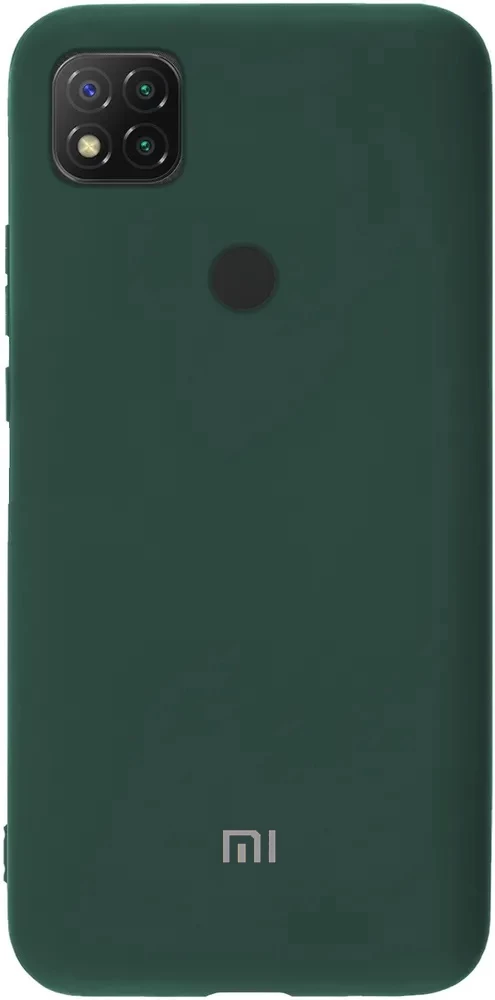 Накладка Silicone Case Logo для XiaoMi Redmi 10A, Redmi 9C, Тёмно-зелёная