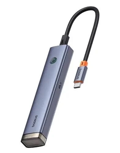 Хаб Baseus UltraJoy Series 6-Port HUB Docking Station (Type-C to HDMI4K@30Hz*1 + USB3.0*2 + USB2.0*1 + Type-C3.0*1 + PD*1), Серый (B00052802811-01)