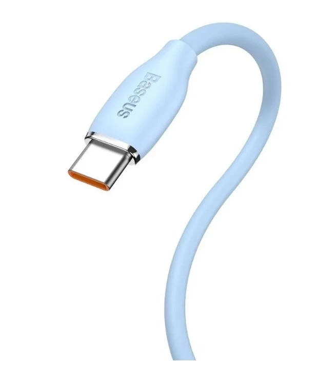 Кабель Baseus Jelly Liquid Silica Gel USB - Type-C 5A 100W 1.2m, Голубой (CAGD010003)