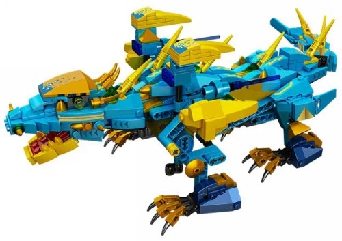 Конструктор Mould King Power Brick 13150. Frost Ocean Dragon, 515 деталей, пульт ДУ, двигатель, голубой