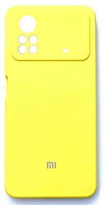 Накладка Silicone Case Logo для XiaoMi Poco X4 Pro 5G, Жёлтая