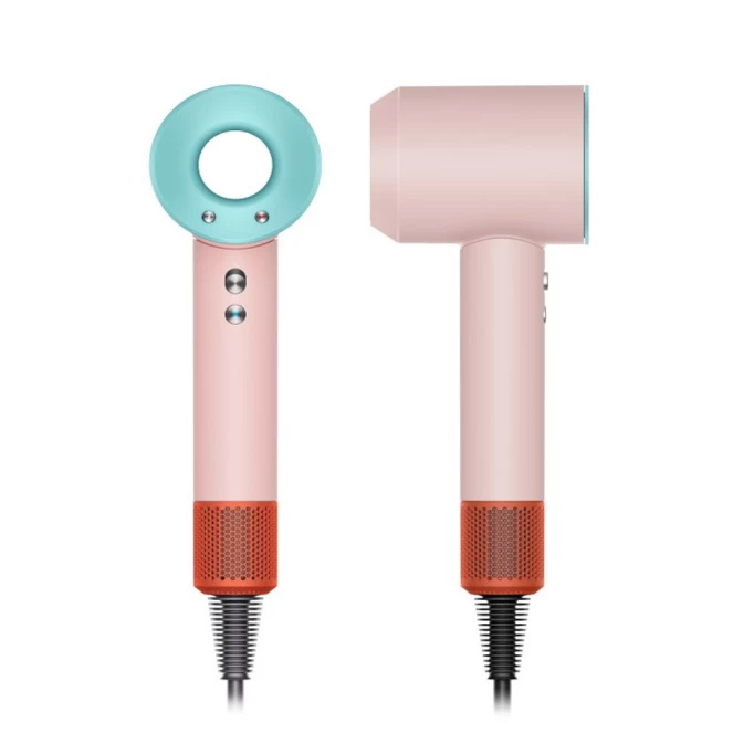 Фен для волос SenCiciMen Hair Dryer HD15, Розовый/бирюзовый/оранжевый (4 насадки)