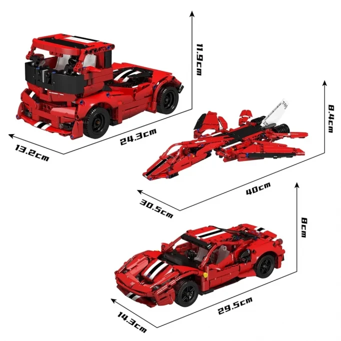 Конструктор Mould King Creative Idea 10076. Ferrari 3 в 1, 718 деталей