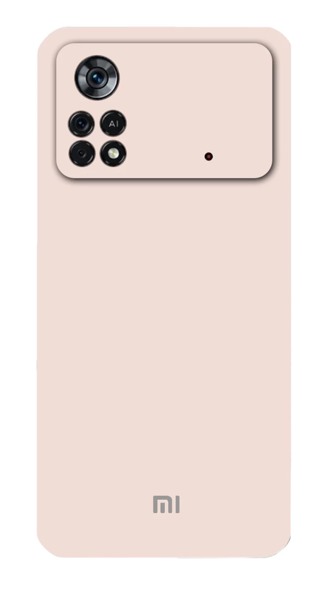 Накладка Silicone Case Logo для XiaoMi Poco X4 Pro 5G, Пудра