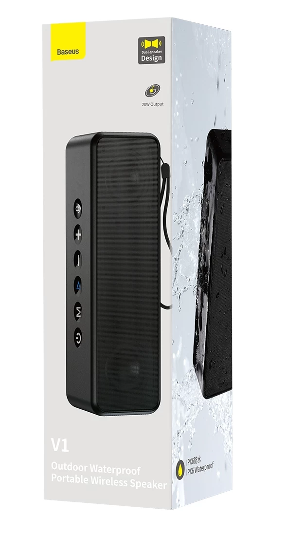 Портативная акустика Baseus Speaker V1 Outdoor Waterproof Portable Wireless Speaker, Чёрная (WSVY000001)