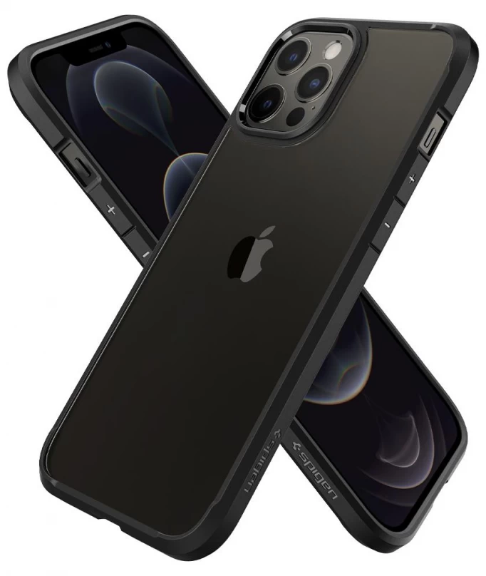 Накладка Spigen Ultra Hybrid для iPhone 12 Pro / iPhone 12, Матовый чёрный (ACS01703)