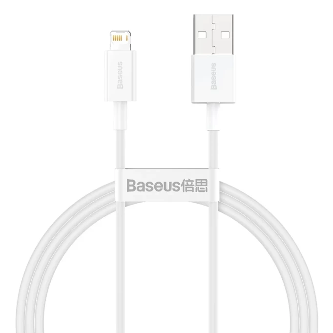 Кабель Baseus Superior Series Fast Charging Data Cable USB to iP 2.4A 2m, Белый (CALYS-C02)