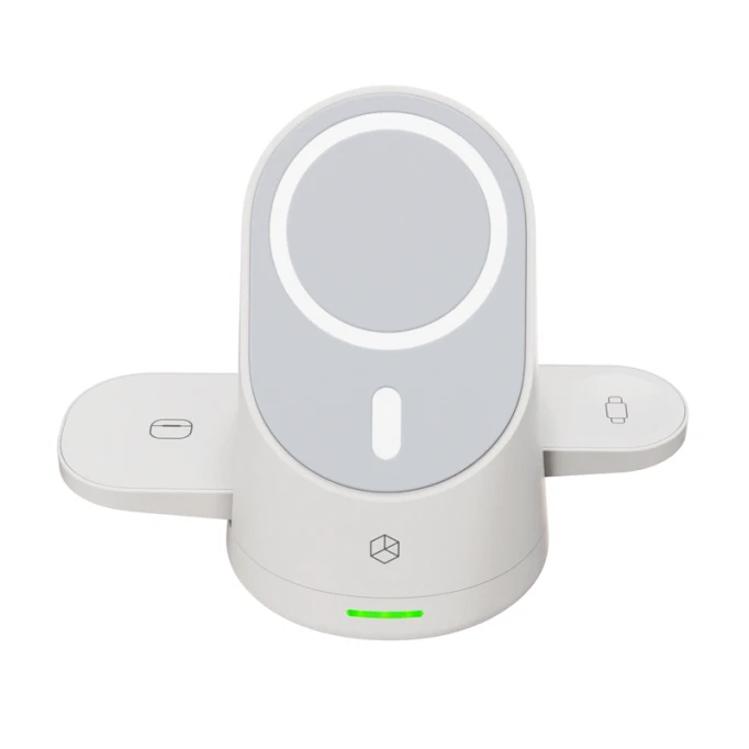 Беспроводное зарядное устройство Breaking DS06 3in1 Qi 20W, White