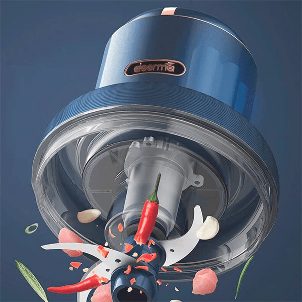 Кухонный комбайн Deerma Food Processor DEM-JR08, Blue/Silver