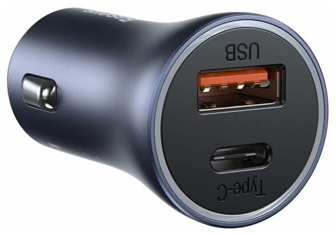 Автомобильное зарядное устройство Baseus Golden Contactor Pro Dual Quick Charger Type C - USB 40W, Тёмно-серое (CCJD-0G)