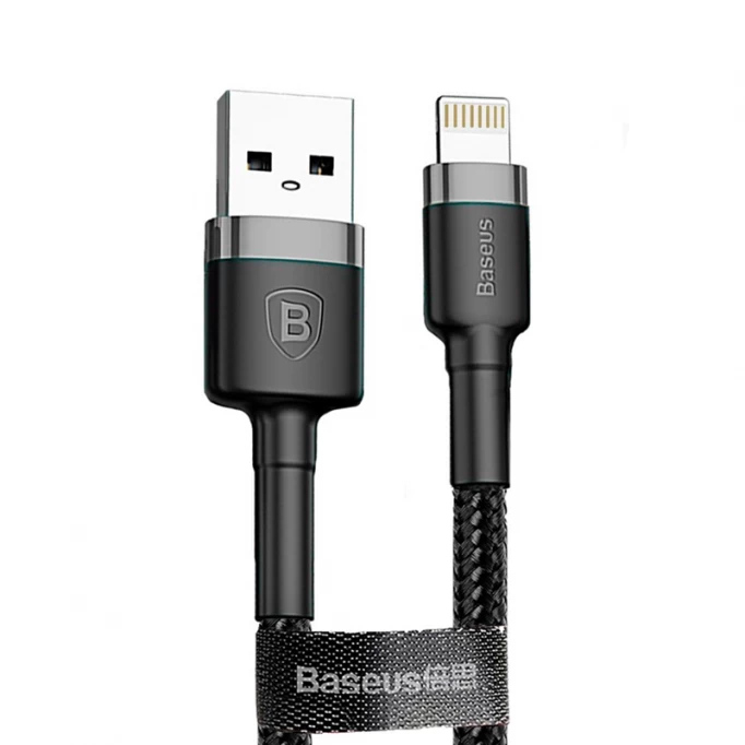 Кабель Baseus Cafule Cable USB - Lightning 3m 2A, Серо-чёрный (CALKLF-RG1-2A)