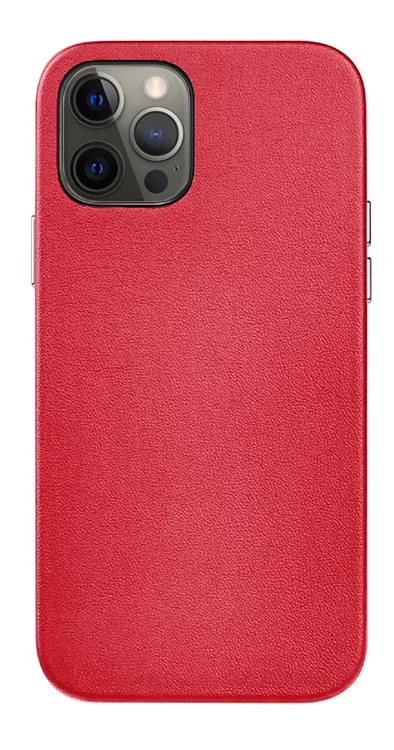 Накладка Puloka Leather Case для iPhone 12 Pro Max, Красная