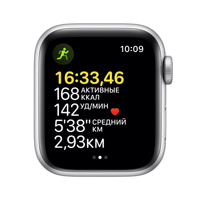 Apple Watch SE 2021, 40 мм, серебристый алюминий, спортивный ремешок цвета "синий омут" (MKNY3)