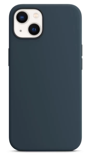 Накладка Silicone Case для iPhone 13, Тёмно-синяя