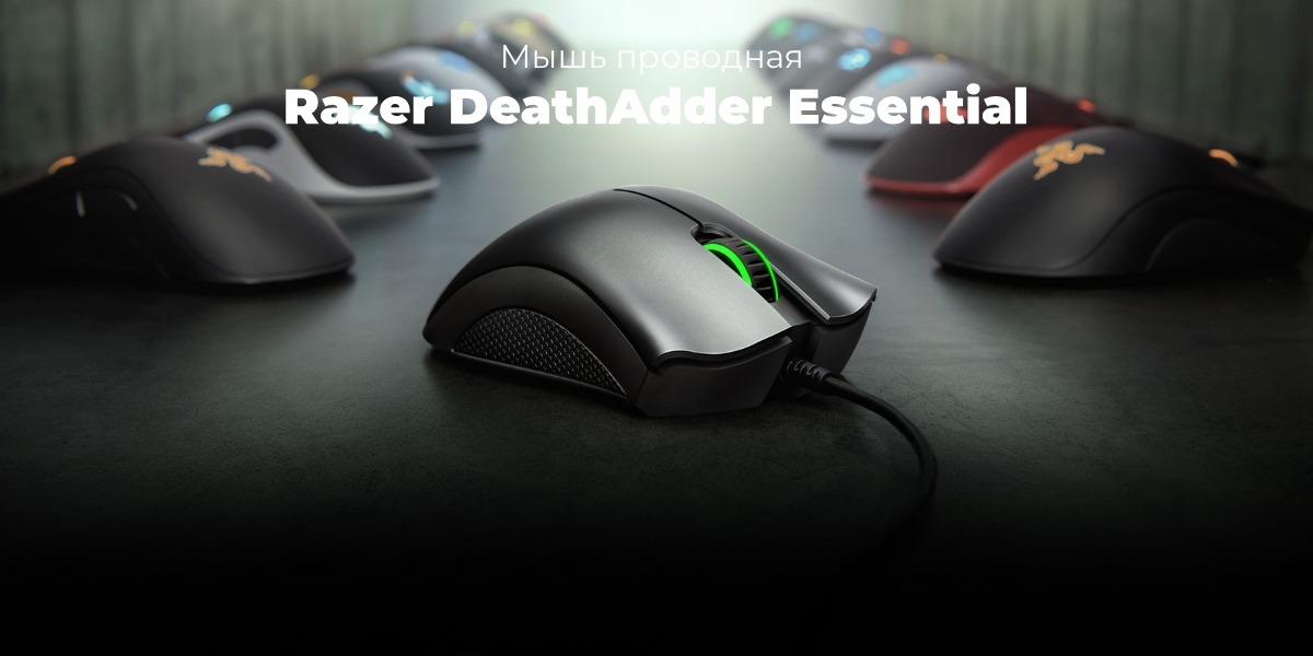 Купить черную проводную мышь Razer DeathAdder Essential в городе Краснодар