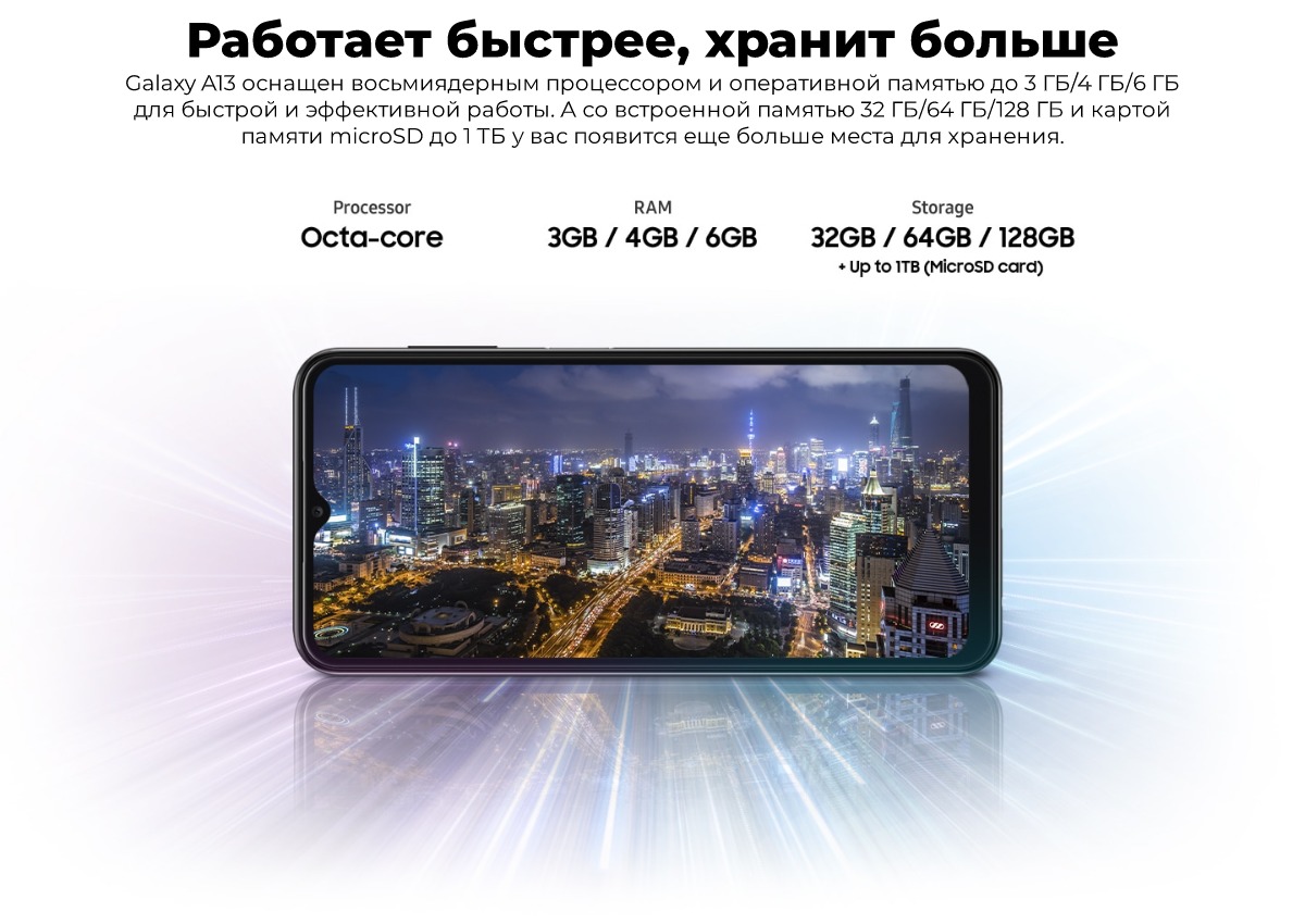 Смартфон Samsung Galaxy A13 64Gb Blue (SM-A135F)