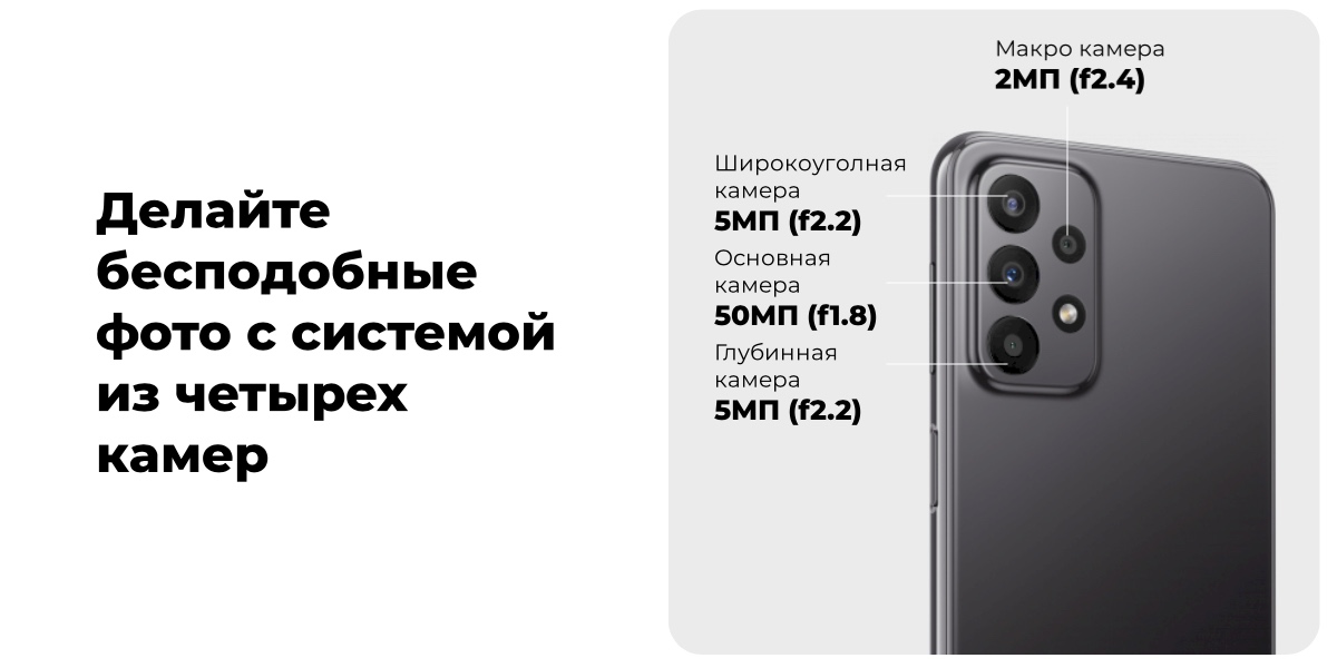 Смартфон Samsung Galaxy A23 4/128Gb Peach (SM-A235F)